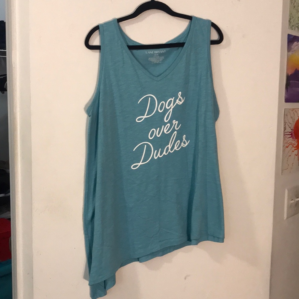 Dogs over dudes asymmetrical tank top